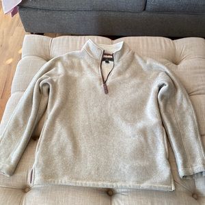Men’s beige True Grit 3/4 zip pullover. Size Medium